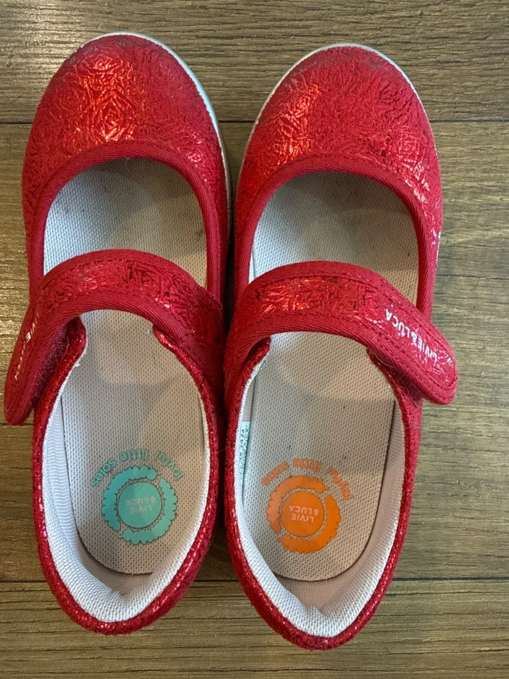 Livie and Luca Red Sparkle Mary Janes